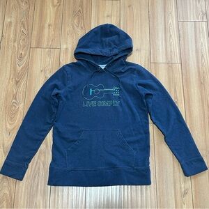 Patagonia Navy Blue Hoodie with Green Graphic